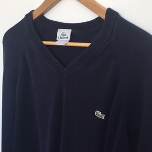 2XL Lacoste Navy Blue V Neck Sweater